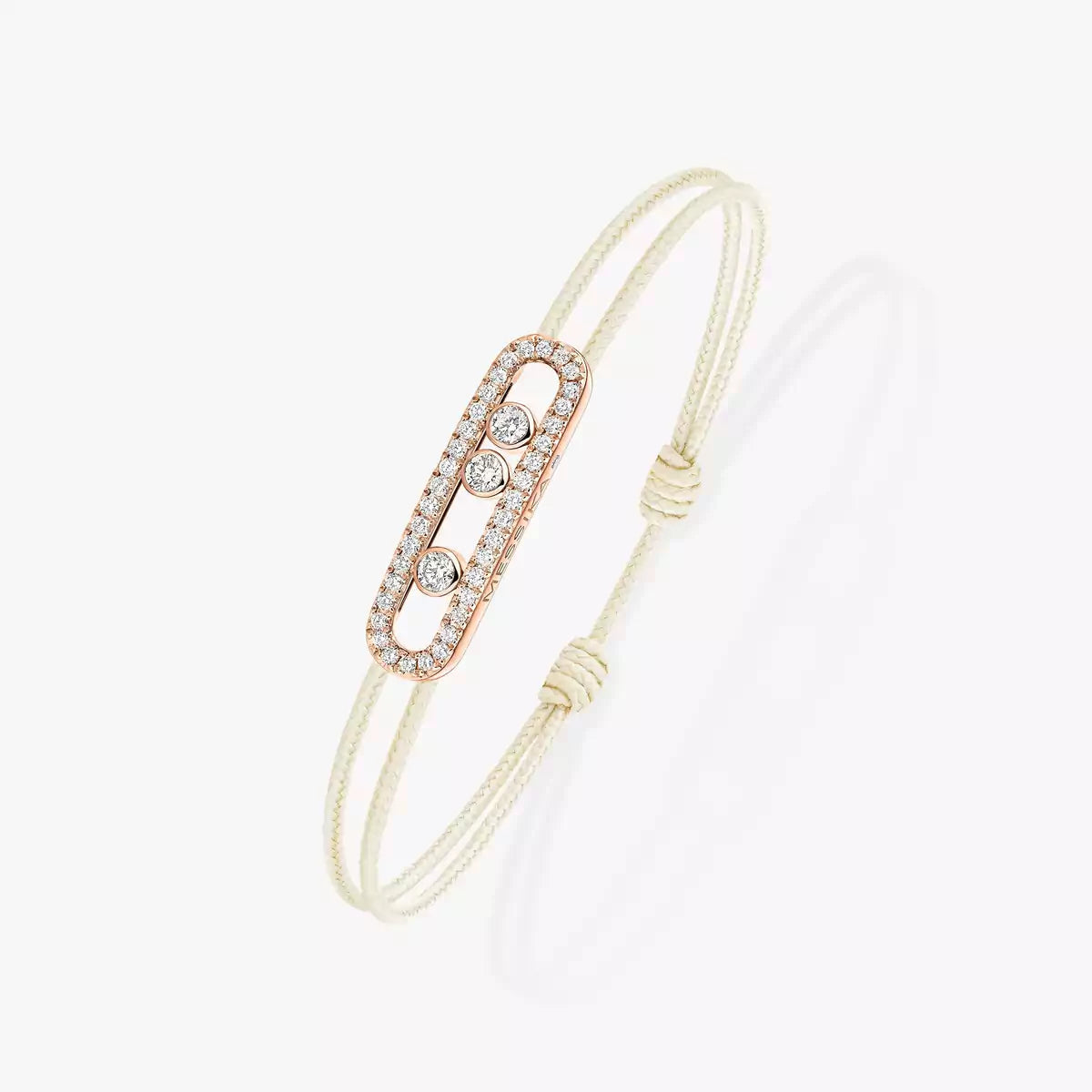 [Panda Jewelry]Messika Care(s) pink cord pav茅 bracelet
