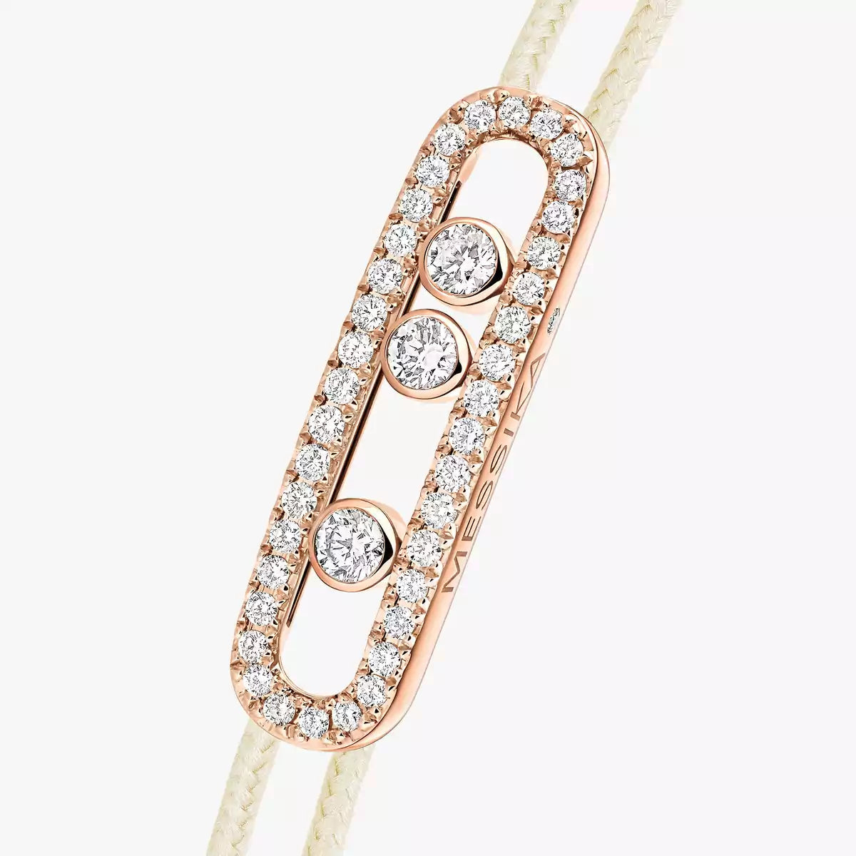 [Panda Jewelry]Messika Care(s) pink cord pav茅 bracelet