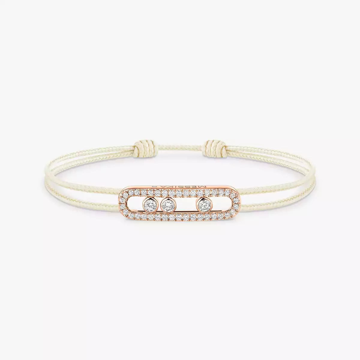 [Panda Jewelry]Messika Care(s) pink cord pav茅 bracelet