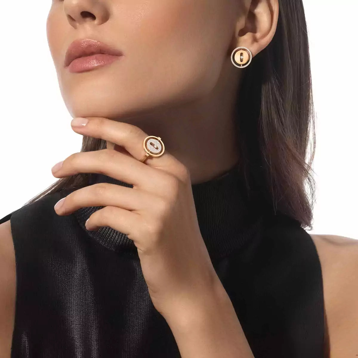 [Panda Jewelry]Lucky Move Diamond Earrings