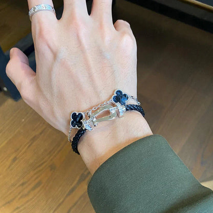 [Panda Jewelry]CLOVER 5 MOTIF PIETERSITE BRACELET COLLECTION