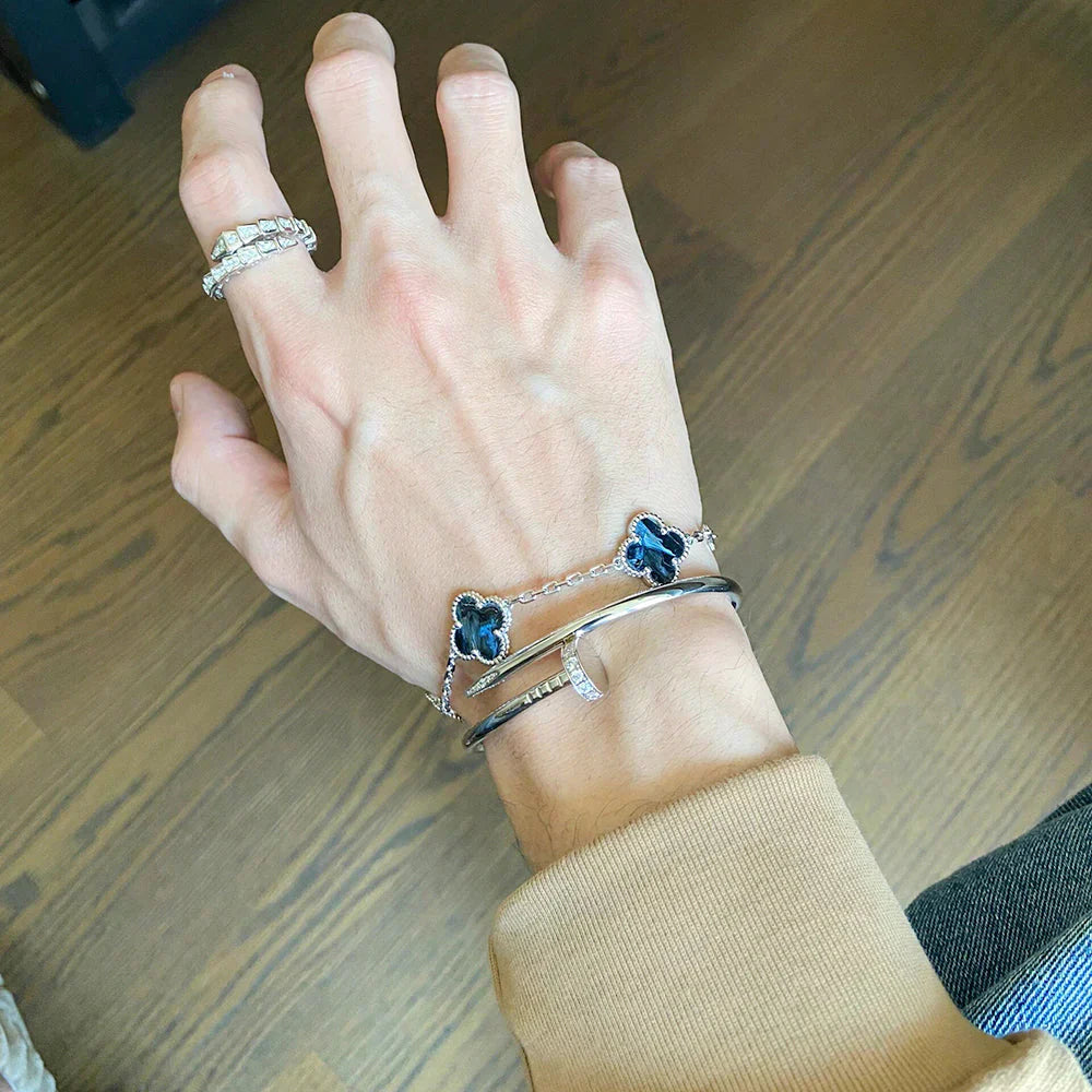 [Panda Jewelry]CLOVER 5 MOTIF PIETERSITE BRACELET COLLECTION