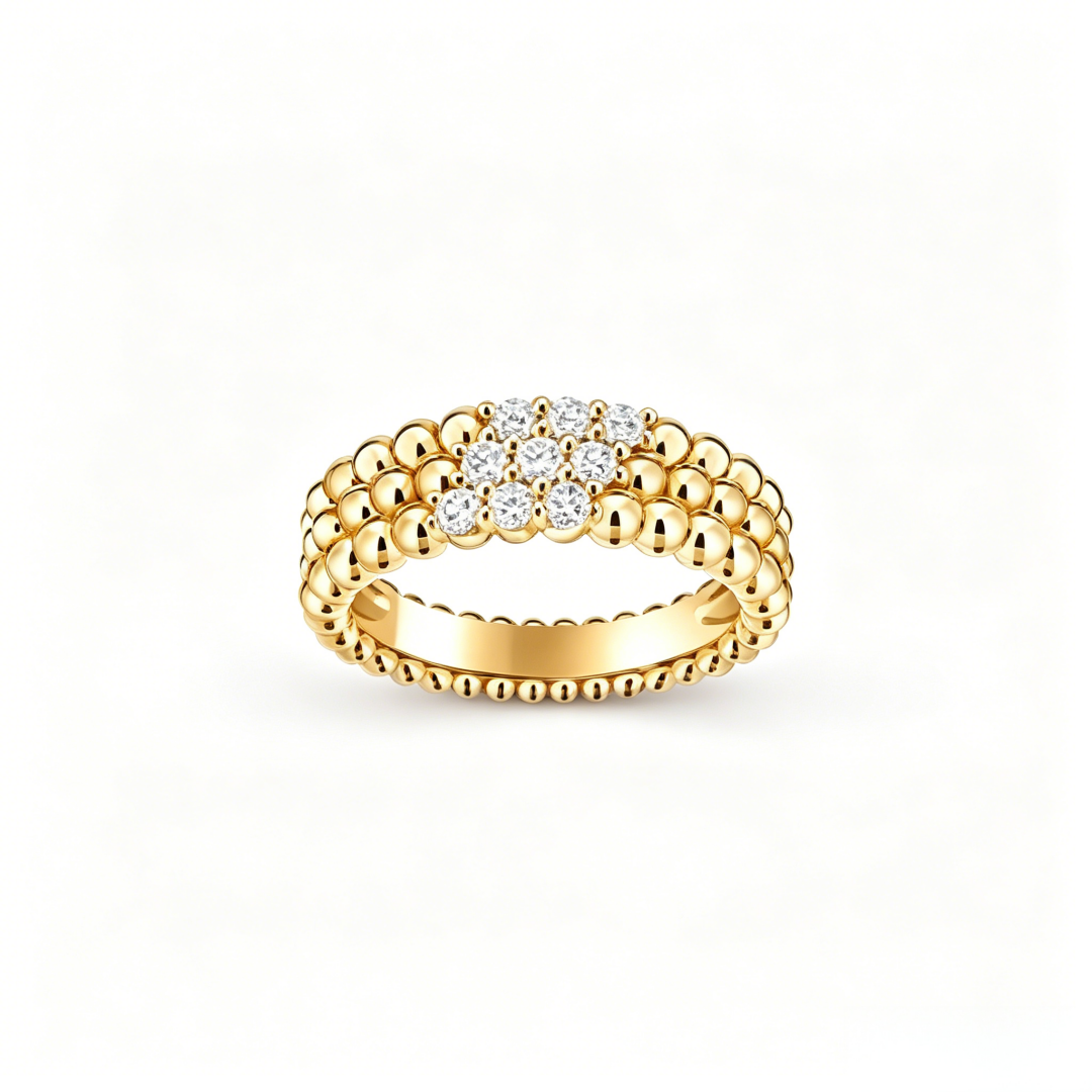 [✨Panda Jewelry💎] THREE-ROW DIAMOND RING