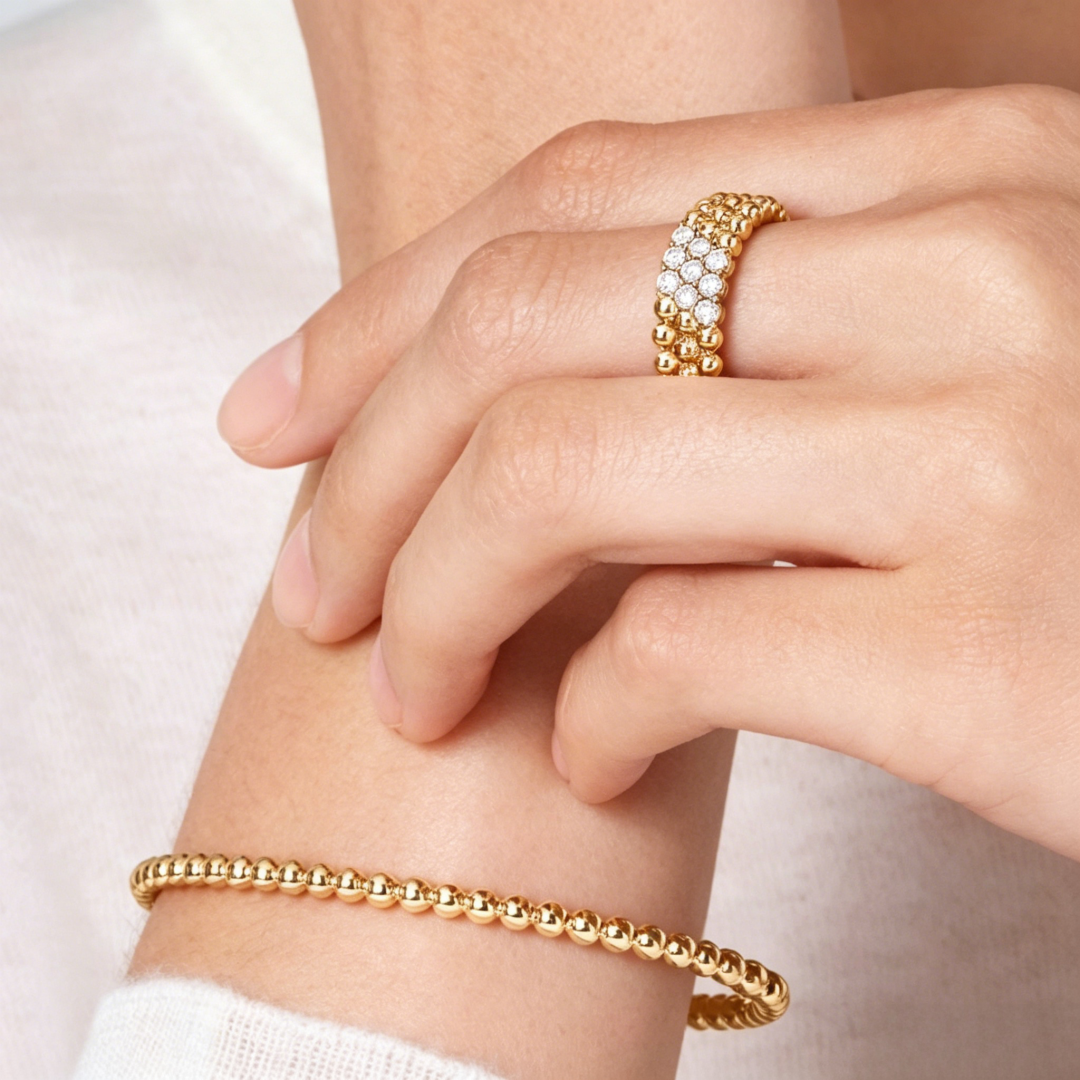 [✨Panda Jewelry💎] THREE-ROW DIAMOND RING