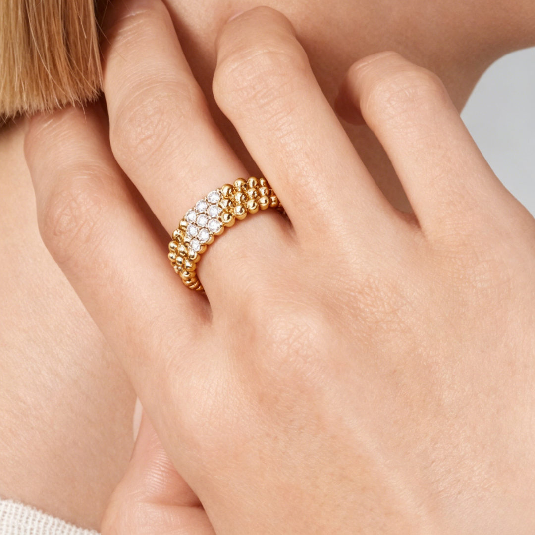 [✨Panda Jewelry💎] THREE-ROW DIAMOND RING