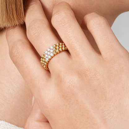 [✨Panda Jewelry💎] THREE-ROW DIAMOND RING