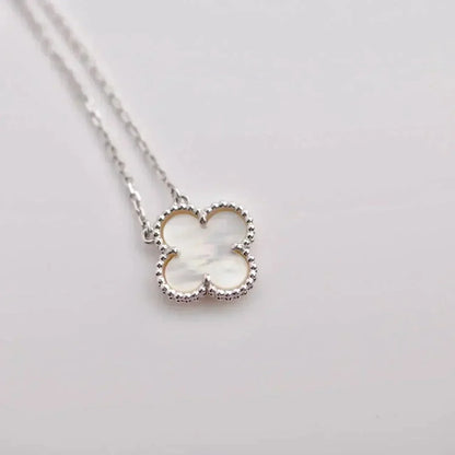 [Panda Jewelry]CLOVER  15MM WHITE MOTHER-OF-PEARL SILVER