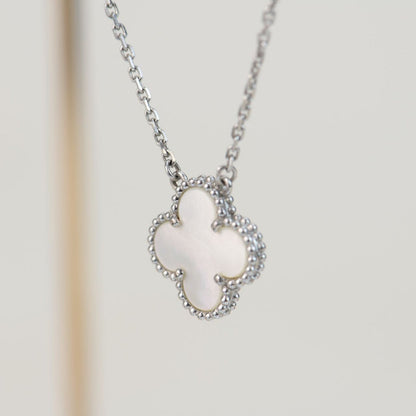 [Panda Jewelry]CLOVER  15MM WHITE MOTHER-OF-PEARL SILVER
