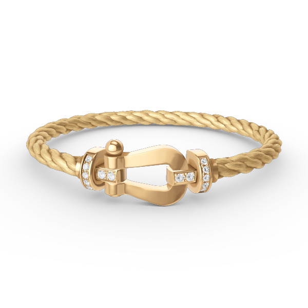 [Panda Jewelry]FORCE LARGE HORSESHOE HALF DIAMOND BRACELET GOLD