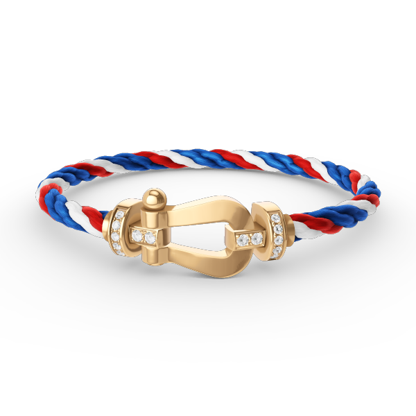 [Panda Jewelry]FORCE LARGE HORSESHOE HALF DIAMOND BRACELET GOLD