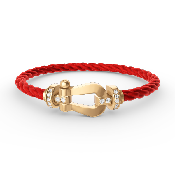 [Panda Jewelry]FORCE LARGE HORSESHOE HALF DIAMOND BRACELET GOLD