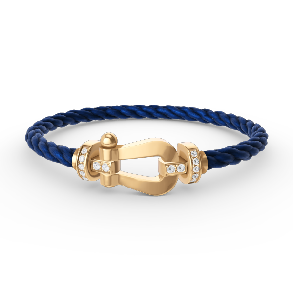 [Panda Jewelry]FORCE LARGE HORSESHOE HALF DIAMOND BRACELET GOLD