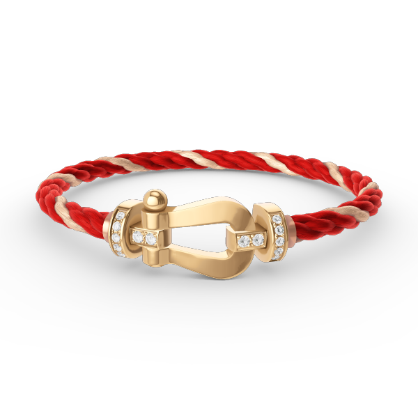 [Panda Jewelry]FORCE LARGE HORSESHOE HALF DIAMOND BRACELET GOLD