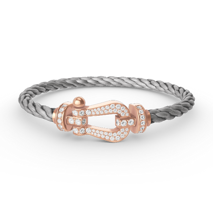 [Panda Jewelry]FORCE LARGE HORSESHOE FULL DIAMOND BRACELET ROSE GOLD