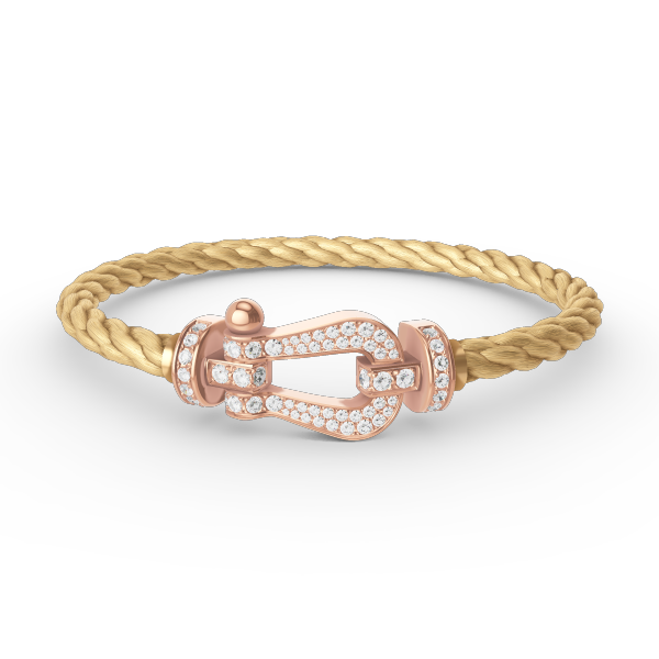 [Panda Jewelry]FORCE LARGE HORSESHOE FULL DIAMOND BRACELET ROSE GOLD