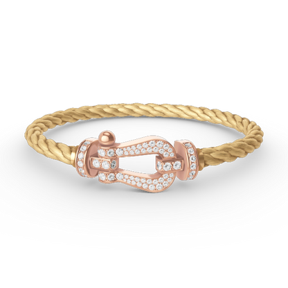 [Panda Jewelry]FORCE LARGE HORSESHOE FULL DIAMOND BRACELET ROSE GOLD