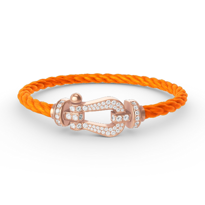 [Panda Jewelry]FORCE LARGE HORSESHOE FULL DIAMOND BRACELET ROSE GOLD