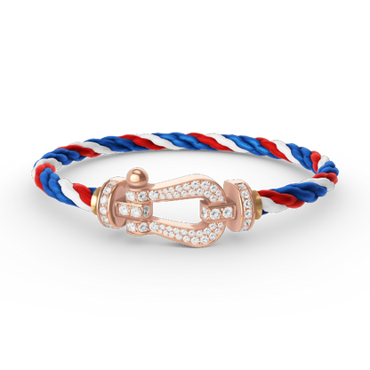 [Panda Jewelry]FORCE LARGE HORSESHOE FULL DIAMOND BRACELET ROSE GOLD