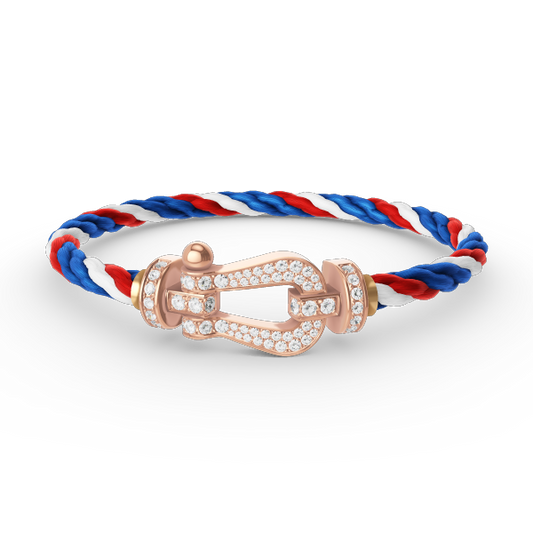 [Panda Jewelry]FORCE LARGE HORSESHOE FULL DIAMOND BRACELET ROSE GOLD