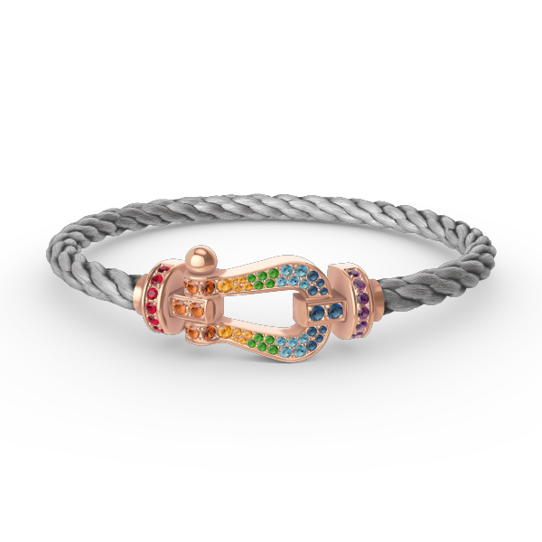 [Panda Jewelry]FORCE LARGE HORSESHOE  COLORED DIAMOND BRACELET ROSE GOLD