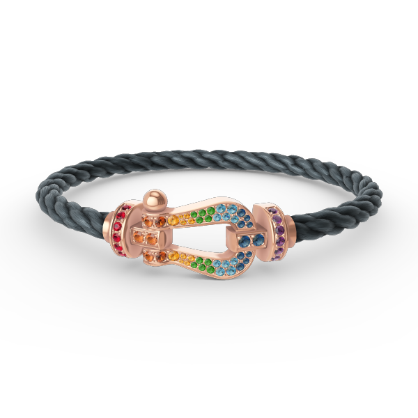 [Panda Jewelry]FORCE LARGE HORSESHOE  COLORED DIAMOND BRACELET ROSE GOLD