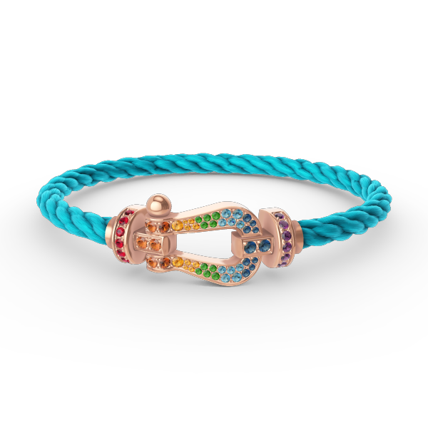 [Panda Jewelry]FORCE LARGE HORSESHOE  COLORED DIAMOND BRACELET ROSE GOLD