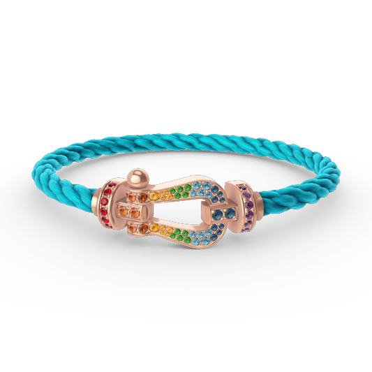 [Panda Jewelry]FORCE LARGE HORSESHOE  COLORED DIAMOND BRACELET ROSE GOLD