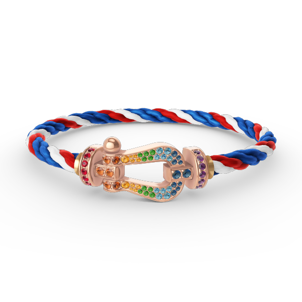 [Panda Jewelry]FORCE LARGE HORSESHOE  COLORED DIAMOND BRACELET ROSE GOLD