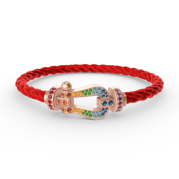 [Panda Jewelry]FORCE LARGE HORSESHOE  COLORED DIAMOND BRACELET ROSE GOLD