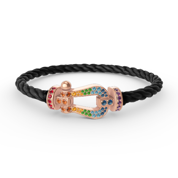 [Panda Jewelry]FORCE LARGE HORSESHOE  COLORED DIAMOND BRACELET ROSE GOLD
