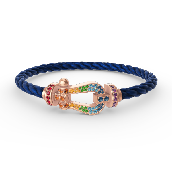 [Panda Jewelry]FORCE LARGE HORSESHOE  COLORED DIAMOND BRACELET ROSE GOLD