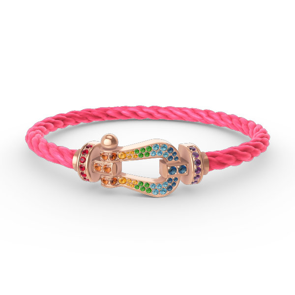 [Panda Jewelry]FORCE LARGE HORSESHOE  COLORED DIAMOND BRACELET ROSE GOLD