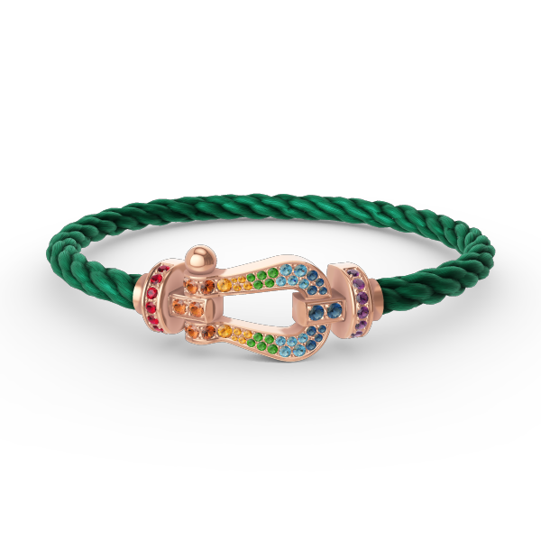 [Panda Jewelry]FORCE LARGE HORSESHOE  COLORED DIAMOND BRACELET ROSE GOLD