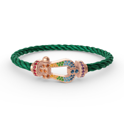 [Panda Jewelry]FORCE LARGE HORSESHOE  COLORED DIAMOND BRACELET ROSE GOLD