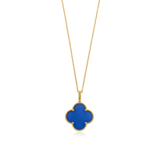 [Panda Jewelry]CLOVER 25MM NECKLACE TURQUOISE ROSE GOLD