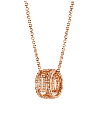 [Panda Jewelry]PARENTESI NECKLACE PINK GOLD DIAMOND