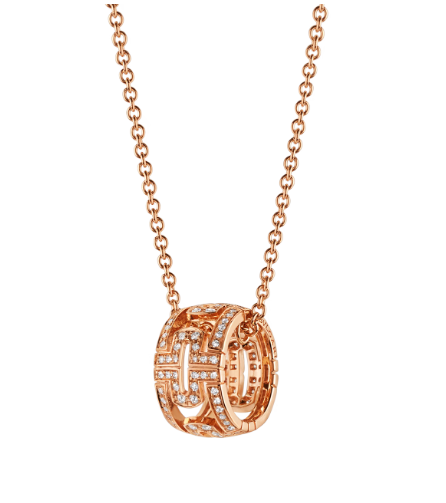 [Panda Jewelry]PARENTESI NECKLACE PINK GOLD DIAMOND
