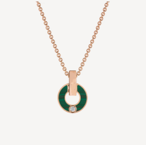 [Panda Jewelry]GARI NECKLACE PINK GOLD MALACHITE