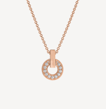 [Panda Jewelry]GARI NECKLACE PINK GOLD DIAMOND
