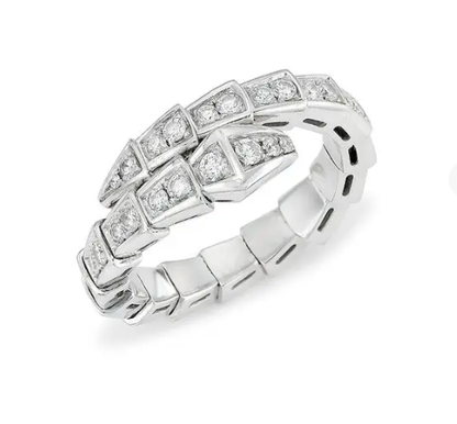 [Panda Jewelry]SERPENTI RING SILVER DIAMOND PAVED 4MM