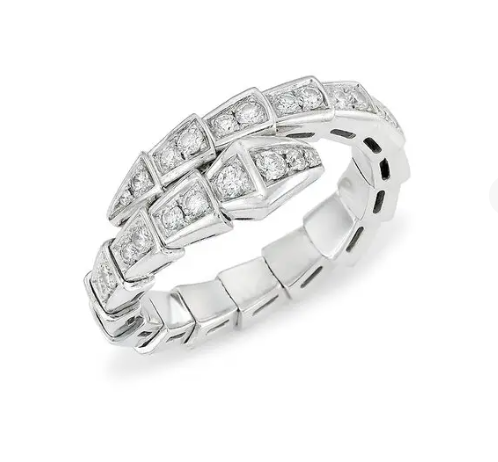 [Panda Jewelry]SERPENTI RING SILVER DIAMOND PAVED 4MM
