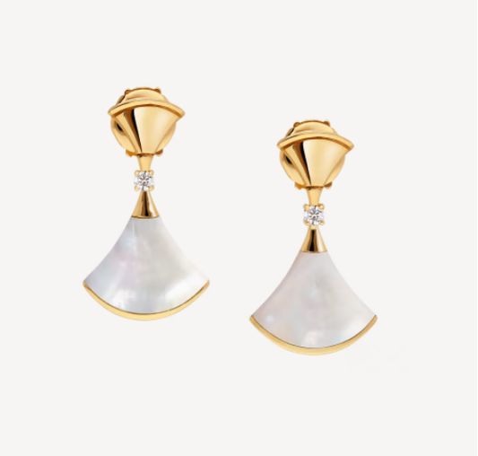 [Panda Jewelry]DREAM MOP 1 DIAMOND EARRINGS