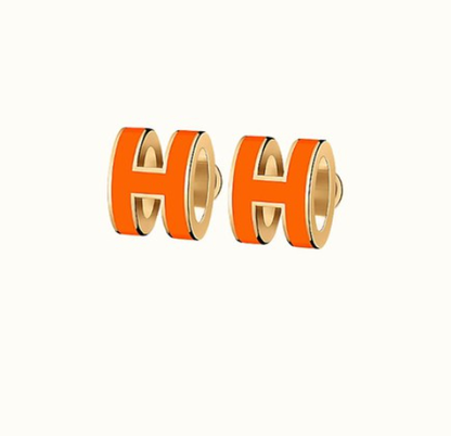 [Panda Jewelry]MINI POP H EARRINGS ORANGE