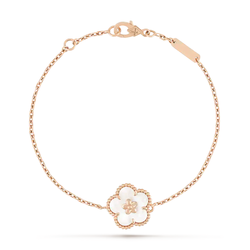 [Panda Jewelry]LUCKY WHITE MOP PLUM BLOSSOM  BRACELET