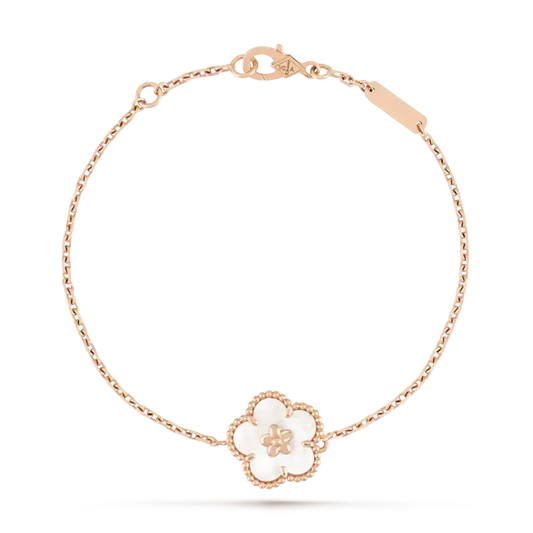 [Panda Jewelry]LUCKY WHITE MOP PLUM BLOSSOM  BRACELET