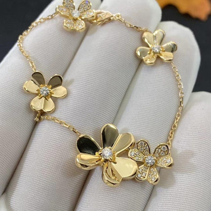[Panda Jewelry]FRIVOLE GOLD 5 FLOWERS BRACELET