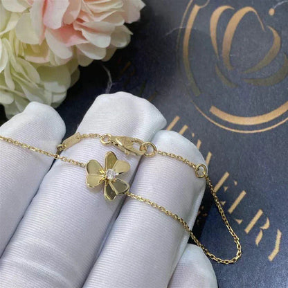 [Panda Jewelry]FRIVOLE GOLD FLOWER PINK MALACHITE BRACELET