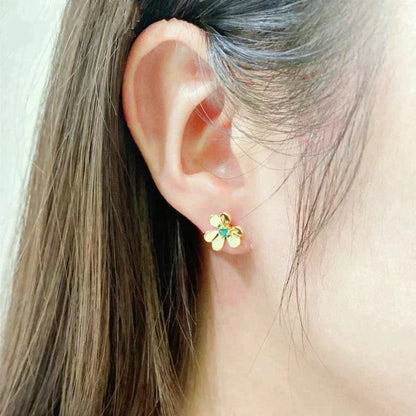 [Panda Jewelry]FRIVOLE  FLOWER MALACHITE EARRINGS