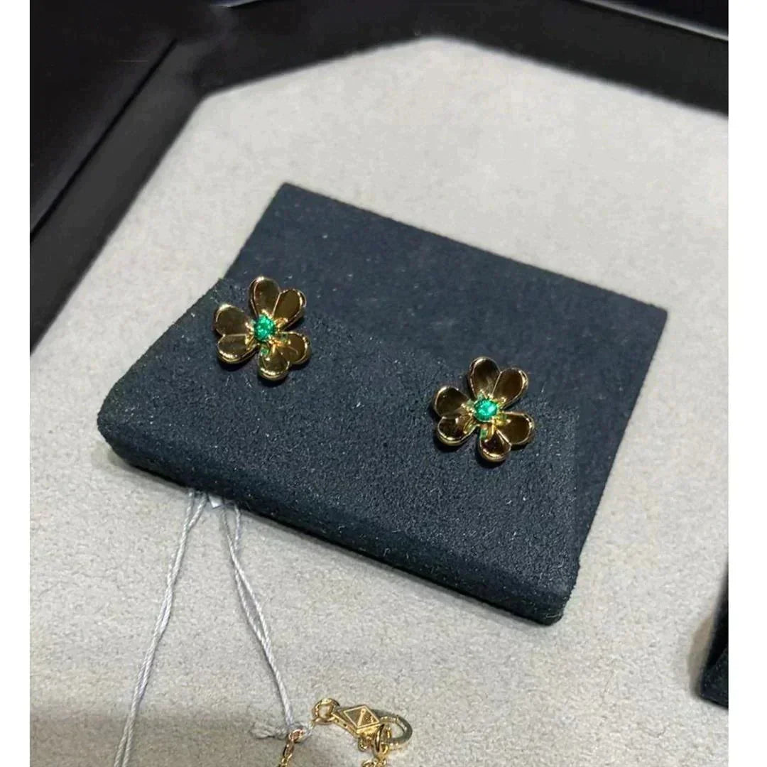 [Panda Jewelry]FRIVOLE  FLOWER MALACHITE EARRINGS
