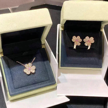 [Panda Jewelry]FRIVOLE ROSE GOLD FLOWER DIAMOND NECKLACE